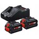 BOSCH. BATTERY 18V 8.0Ah PROCORE18V+ 2pcs. + CHARGER GAL 18V-160