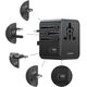 Ładowarka sieciowa USAMS Travel Adapter  CC308 USB-C + USB-A 17W 4w1 US/AU/EU/UK czarny