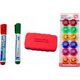 LeanToys Zestaw Tablica Magnetyczna 90x60cm na Stojaku Magnesy Pisaki Gąbka LEAN Toys