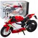 Motocykl Sportowy Metalowy Czerwono Biały Światła Dźwięki 1:12