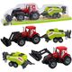 Zestaw Traktor Z Ładowaczem i Prasą Rolniczą Czerwony