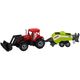 Zestaw Traktor Z Ładowaczem i Prasą Rolniczą Czerwony