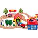 LeanToys Tor samochodowy Kolejka, autka, drzewa, budynki, helikopter  (9835-uniw)