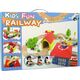 LeanToys Tor samochodowy Kolejka, autka, drzewa, budynki, helikopter  (9835-uniw)
