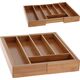 Excellent Houseware Organizer na sztućce rozsuwany bambusowy