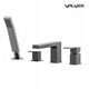 Valvex bateria wannowa 4-otworowa z akcesoriami ARS, gun metal 2420590