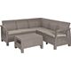 Allibert Zestaw mebli Corfu Relax set Narożna kanapa+stolik Cappuccino Piaskowy