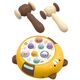 Gra Zręcznościowa Whack- A- Mole Dwa Młotki Kotek Żółto Brązowa LEAN Toys