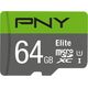 Karta PNY Elite MicroSDXC 64 GB Class 10 UHS-I/U1 A1 V10 (P-SDUX64U185GW-GE)
