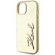 Etui Karl Lagerfeld Wrinkled Metal       Signature do iPhone 15 złoty
