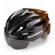Kask rowerowy Rockbros z szybką, odpinane okulary z ochroną UV, unisex - czarno-brązowy