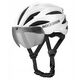 Kask rowerowy Rockbros z szybką, odpinane okulary z ochroną UV, unisex, matowy - biały