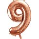 Party Deco Balon foliowy Cyfra "9", 86cm, różowe złoto uniwersalny