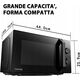 Microwave oven  volume 20L  mechanical control  800W  5 power levels  LED lighting  defrosting  cooking end signal  black