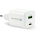 Ładowarka sieciowa GaN 1X USB, 1X USB-C 45W QC4+ PD Biała