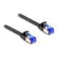 DeLOCK RJ45 Flat Patch Cable plug to plug Cat.6A flexible 1 m black, 1 m, Cat6a, U/FTP (STP), RJ-45, RJ-45, Black