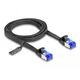 DeLOCK RJ45 Flat Patch Cable plug to plug Cat.6A flexible 1 m black, 1 m, Cat6a, U/FTP (STP), RJ-45, RJ-45, Black