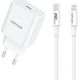 Kabel USB Vipfan Ładowarka sieciowa Vipfan E04, USB-C, 20W, QC 3.0 + kabel Lightning (biała)