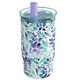 Quokka Mist - Kubek termiczny ze stali nierdzewnej 720 ml ze słomką (Violet Blooms)