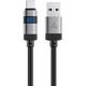 Kabel przewód USB-A - USB-C z wyświetlaczem 480Mb/s 66W 1.2m - czarny Kabel przewód USB-A - USB-C z wyświetlaczem 480Mb/s 66W 1.2m - czarny