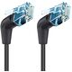 Kabel sieciowy patchcord Cat6a UTP kątowy obrotowy 1m slim czarny