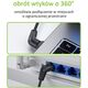 Kabel sieciowy patchcord Cat6a UTP kątowy obrotowy 1m slim czarny