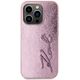 Etui Karl Lagerfeld Wrinkled Metal       Signature do iPhone 15 Pro Max różowy