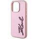 Etui Karl Lagerfeld Wrinkled Metal       Signature do iPhone 15 Pro Max różowy