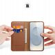 Etui Dux Ducis Hivo na Samsung Galaxy S25 Edge z klapką i ochroną RFID - brązowe