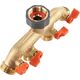 ROZDZIELACZ 4-DROŻNY GW 3/4"x GZ 3/4" MOSIĄDZ  Z ZAWORAMI BRASS SOFT