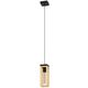 Pendant lamp EGLO Nafferton, 1 x E27, 40W, black/wood color, 10 x 10 x 110 cm
