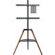 Stojak tripod TV 32-65" do 32kg regulowany z półką drewniany