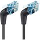 Patchcord Cat6a UTP 3m 100% CU obrotowy kątowy slim czarny
