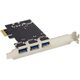 InLine® PCIe Karte, 3x+1x USB 3.2 Gen.1, Molex kompatibler 4-Pin Stromanschluss