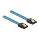 DeLOCK SATA 6 Gb/s Cable UV glow effect blue 50 cm, 0.5 m, SATA III, SATA 7-pin, SATA 7-pin, Male/Male, Blue