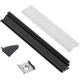 Profile for LED strips EUROLIGHT AL-C2-B, aluminum, angular, black, anodized, 2m