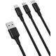 Kabel USB XO Kabel USB XO 3w1 USB-C / Lightning / Micro 2,4A 1,2m (czarny)