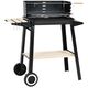GRILL OGRODOWY WÓZEK 83x45,5x86,5CM CZARNY