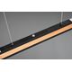 Φωτιστικό κρεμαστό LED TRIO Deacon, 42W, 2700-6000K, 3200lm, μαύρο/χρώμα ξύλου, 110x6x150cm