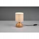Table lamp REALITY Luci, 1 x E14, max 40W, cream/wood color, o14 x 23 cm