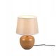 Table lamp REALITY Luxor, 1 x E14, max 40W, cream/wood color, o18 x 26 cm