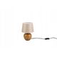 Table lamp REALITY Luxor, 1 x E14, max 40W, cream/wood color, o18 x 26 cm