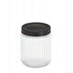 Βάζο με μεταλλικό καπάκι KITCHEN ESSENTIALS, ραβδωτό γυαλί