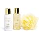 Σετ μπάνιου IDC Institute Mandarin & Grapefruit: Τζελ ντους, 100 ml + Λοσιόν σώματος, 100 ml + Σφουγγάρι, 1 τεμ + Καλλυντική τσάντα, 1 τεμ.