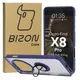 Etui z uchwytem na palec Bizon Case Hybrid Ring do Oppo Find X8 Pro przydymione z granatową ramką
