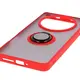 Etui z uchwytem na palec Bizon Case Hybrid Ring do Oppo Find X8 Pro przydymione z czerwoną ramką