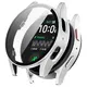 Etui ze szkłem do zegarka Bizon Case+Glass Watch do Samsung Galaxy Watch 7 44 mm satynowo srebrne