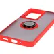 Etui z uchwytem na palec Bizon Case Hybrid Ring do Realme C75 4G / 14x 5G przydymione z czerwoną ramką
