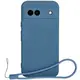 Silikonowe etui z pierścieniem magnetycznym Bizon Case Silicone Magnetic Sq do Google Pixel 8a granatowe