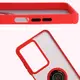Etui z uchwytem na palec Bizon Case Hybrid Ring do Realme C75 4G / 14x 5G przydymione z czerwoną ramką